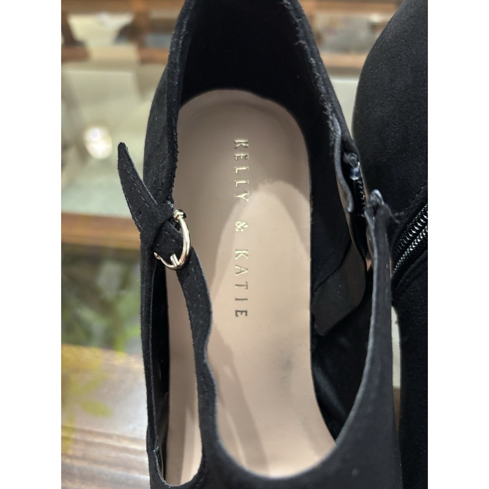 Kelly & Katie Black Suede Mary Jane Stiletto Heels Round Toe Buckle Strap US 8 - Picture 8 of 10